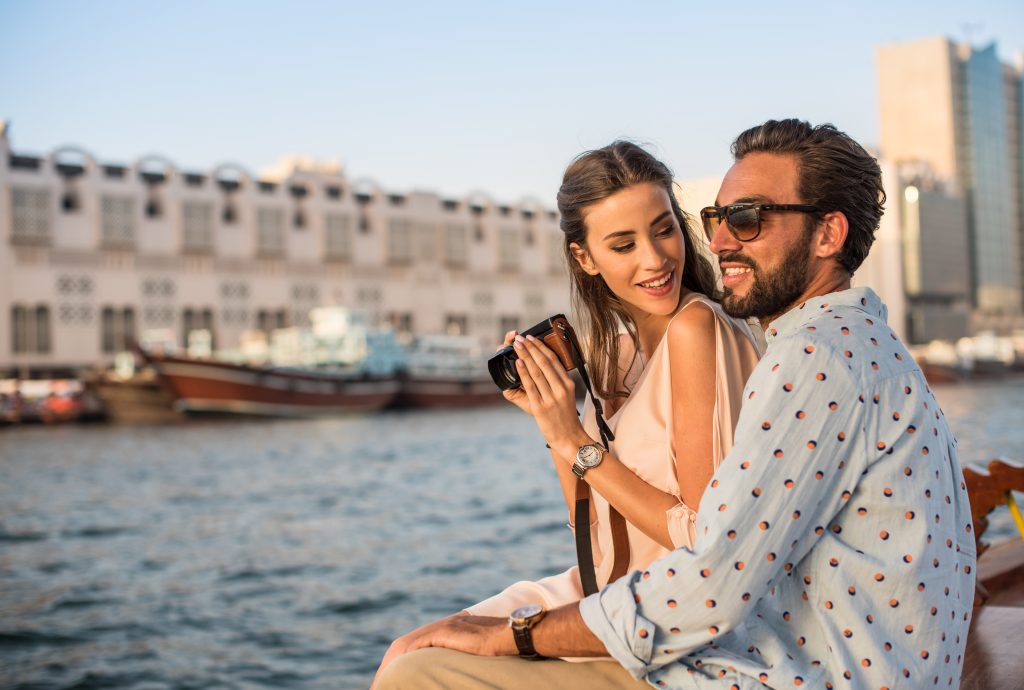 romantic couple photographing on boat at dubai mar 2022 03 07 23 57 37 utc